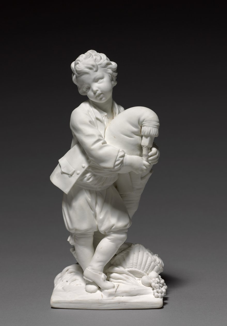 Figure of the Bagpiper, manufactured by Vincennes Factory, modelled by Pierre Blondeau, 1748-1752 by François Boucher
