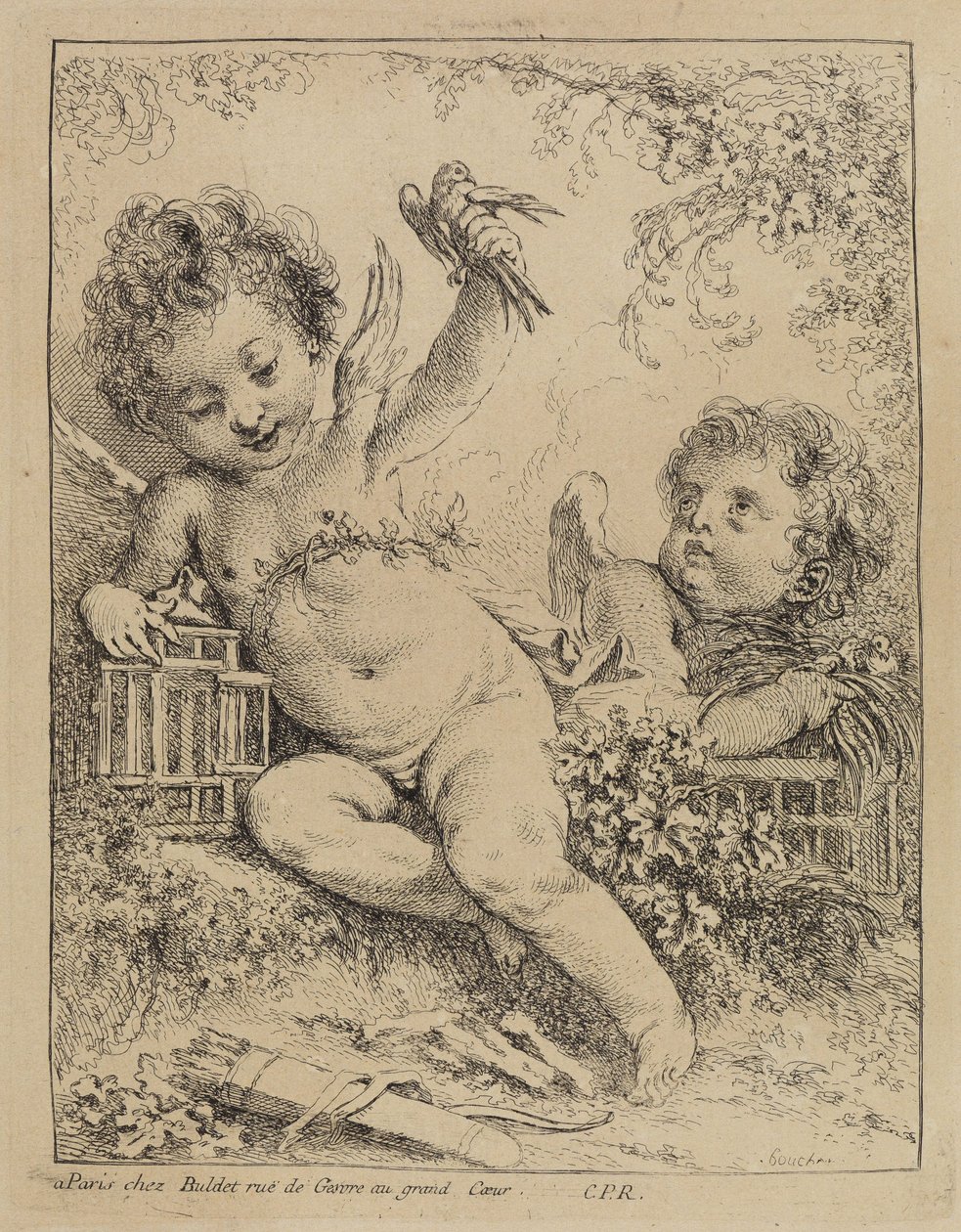 The Caged Dove by François Boucher