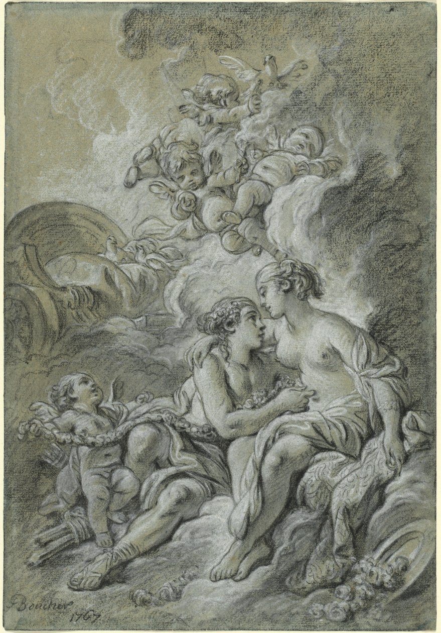 Venus Leaning on Her Dear Adonis by François Boucher