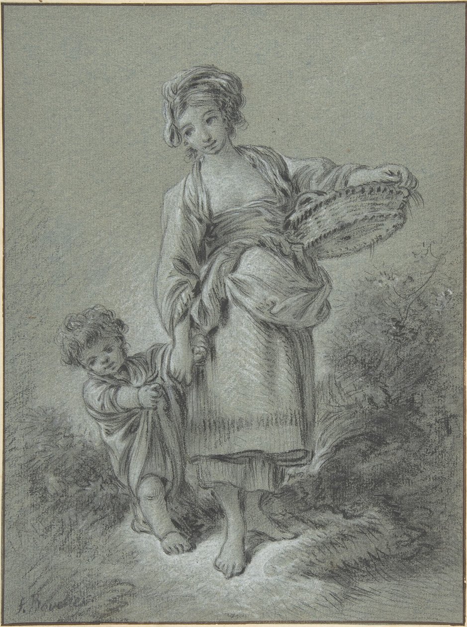 Woman and Boy by François Boucher