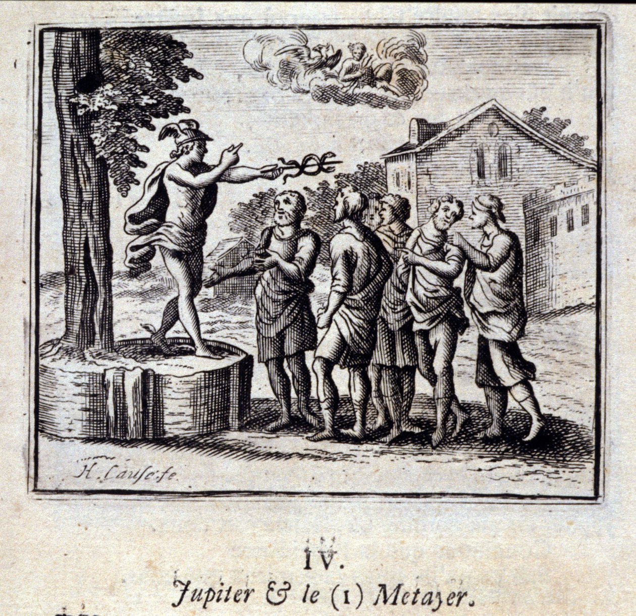 Jupiter and the Metayer (Illustration by François Chauveau, 1728) by Francois Chauveau