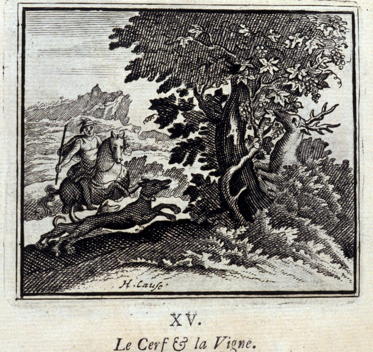 The Stag and the Vine (Illustration by François Chauveau) by Francois Chauveau