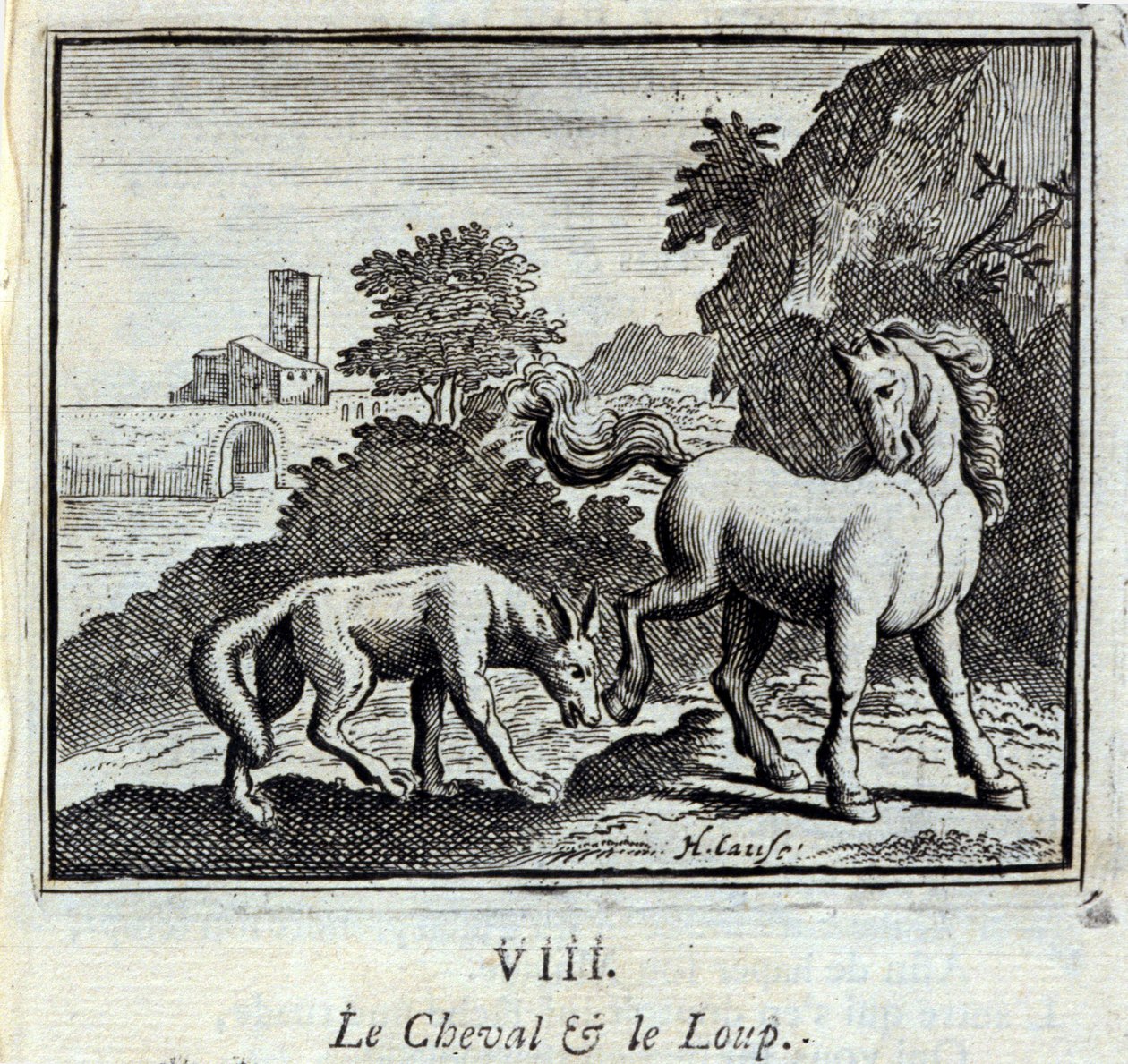 The Horse and the Wolf (Illustration by François Chauveau) by Francois Chauveau