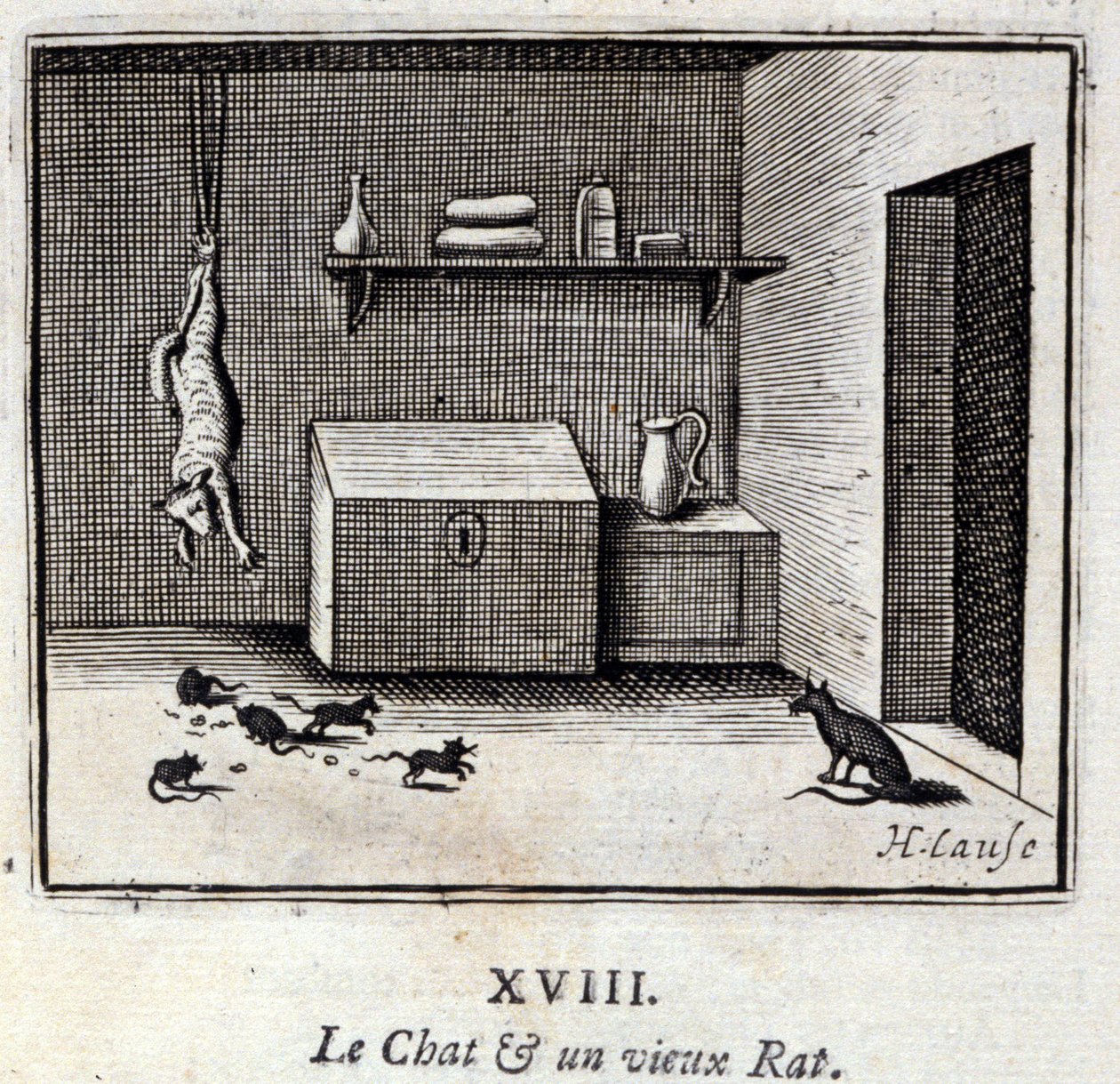 The Cat and an Old Rat by Francois Chauveau