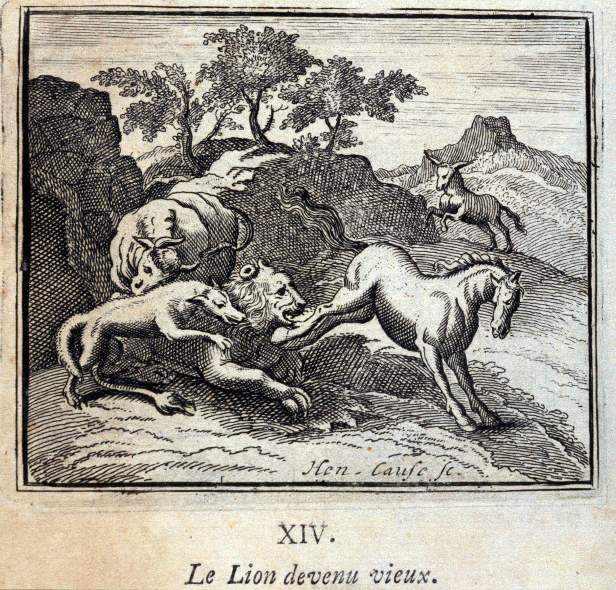 The Lion Turned Old by Francois Chauveau