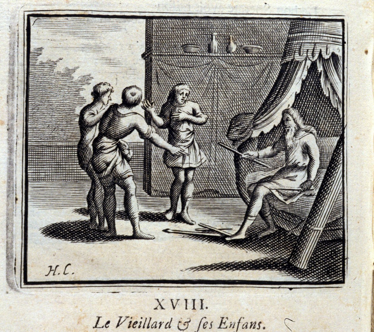 The Old Man and His Children by Francois Chauveau