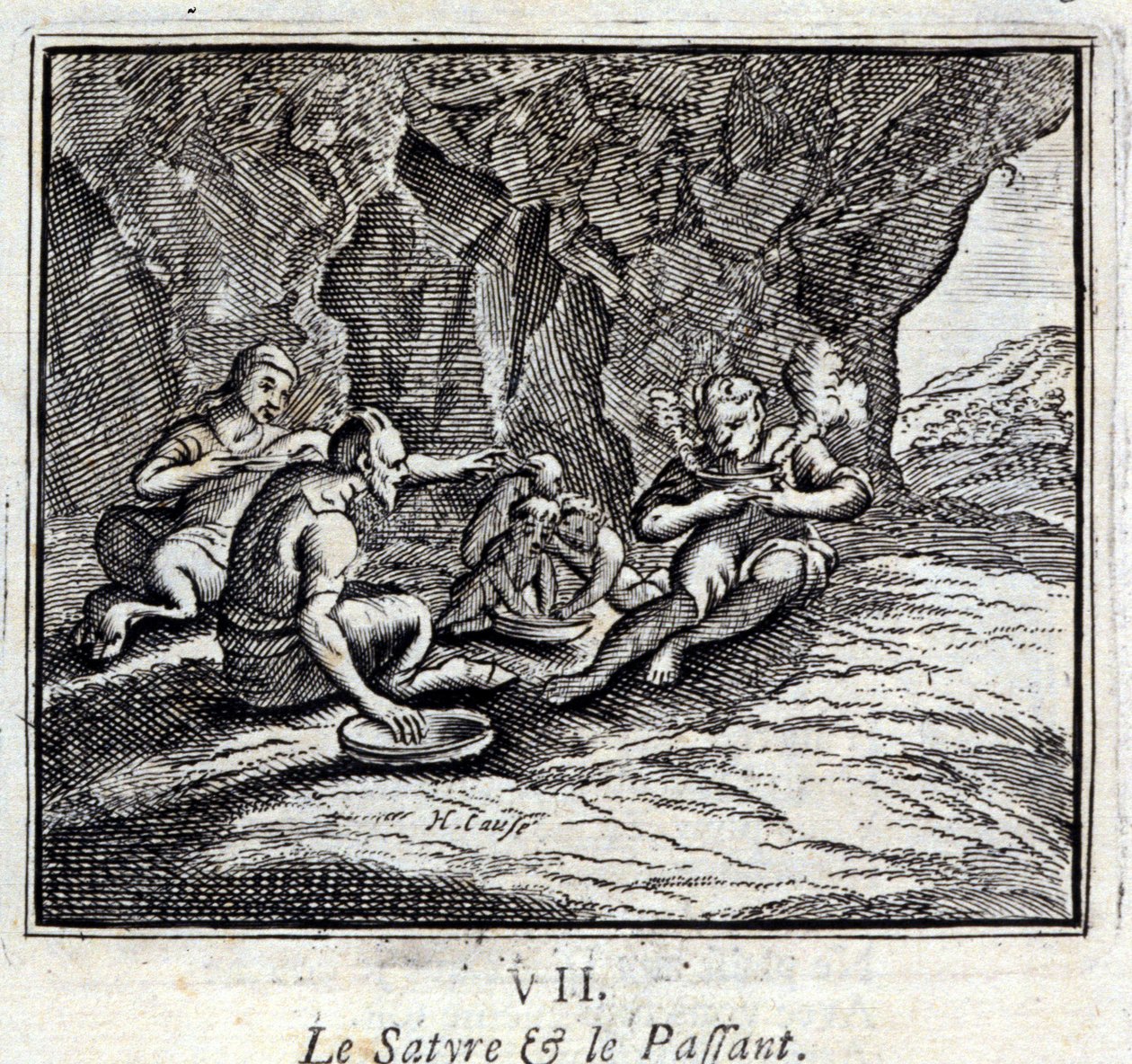 The Satyr and the Passenger (Illustration by François Chauveau) by Francois Chauveau