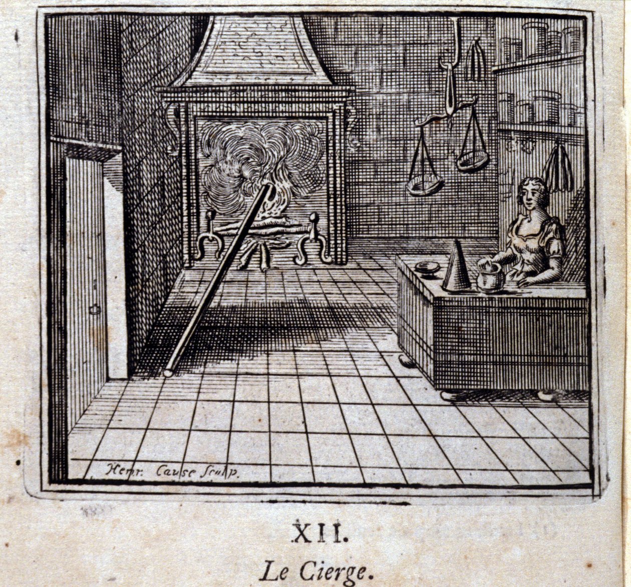 The Candle. Fables by Jean de La Fontaine (1621-95). Illustration by François Chauveau (1613-1676). Edition of 1728 by Francois Chauveau