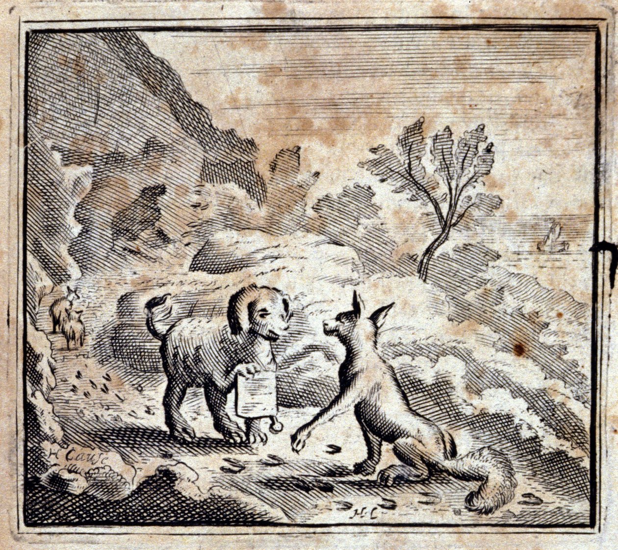 The sick lion and the fox (Illustration by François Chauveau) by Francois Chauveau