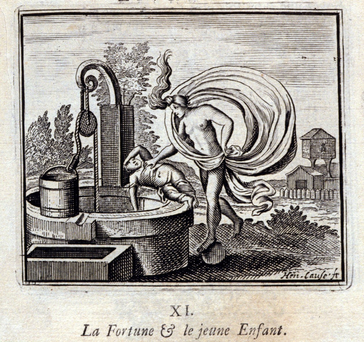 Fortune and the Young Child (Illustration by François Chauveau) by Francois Chauveau