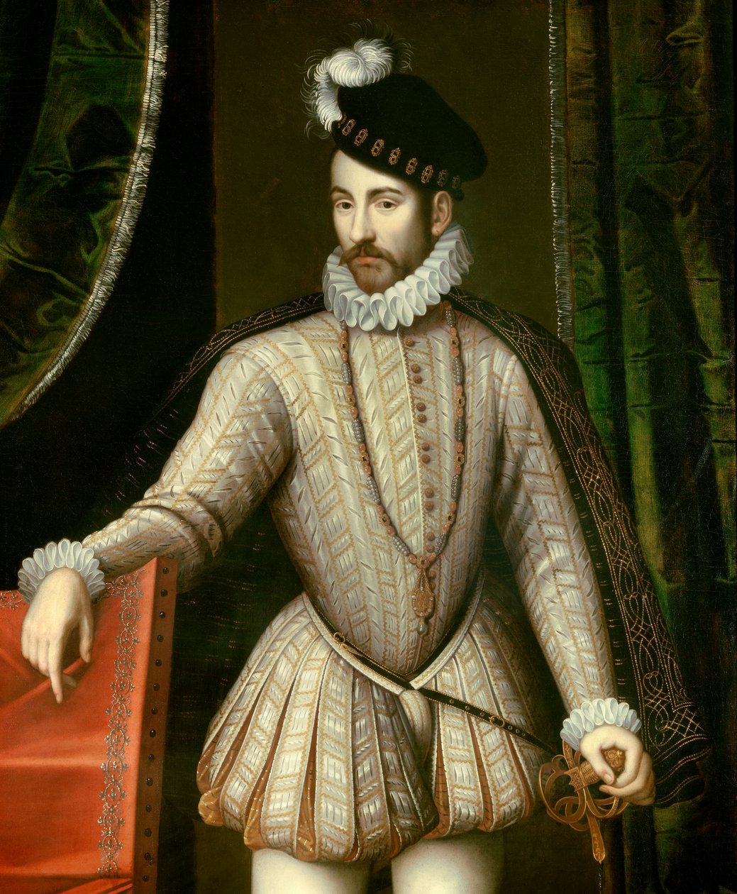 Portrait in foot of Charles IX King of France (detail) by François Clouet