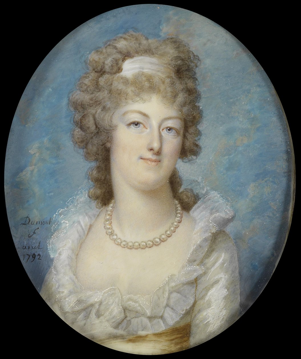Portrait of Queen Marie Antoinette with a Pearl Necklace by Francois Dumont