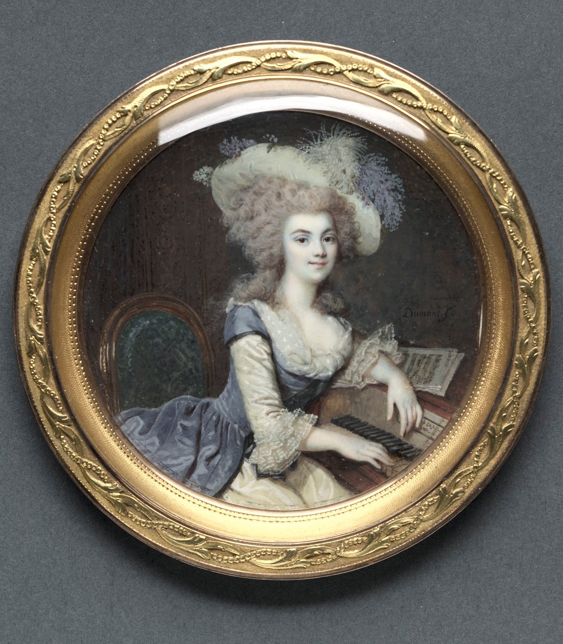 Portrait of a Woman at a Harpsichord by Francois Dumont