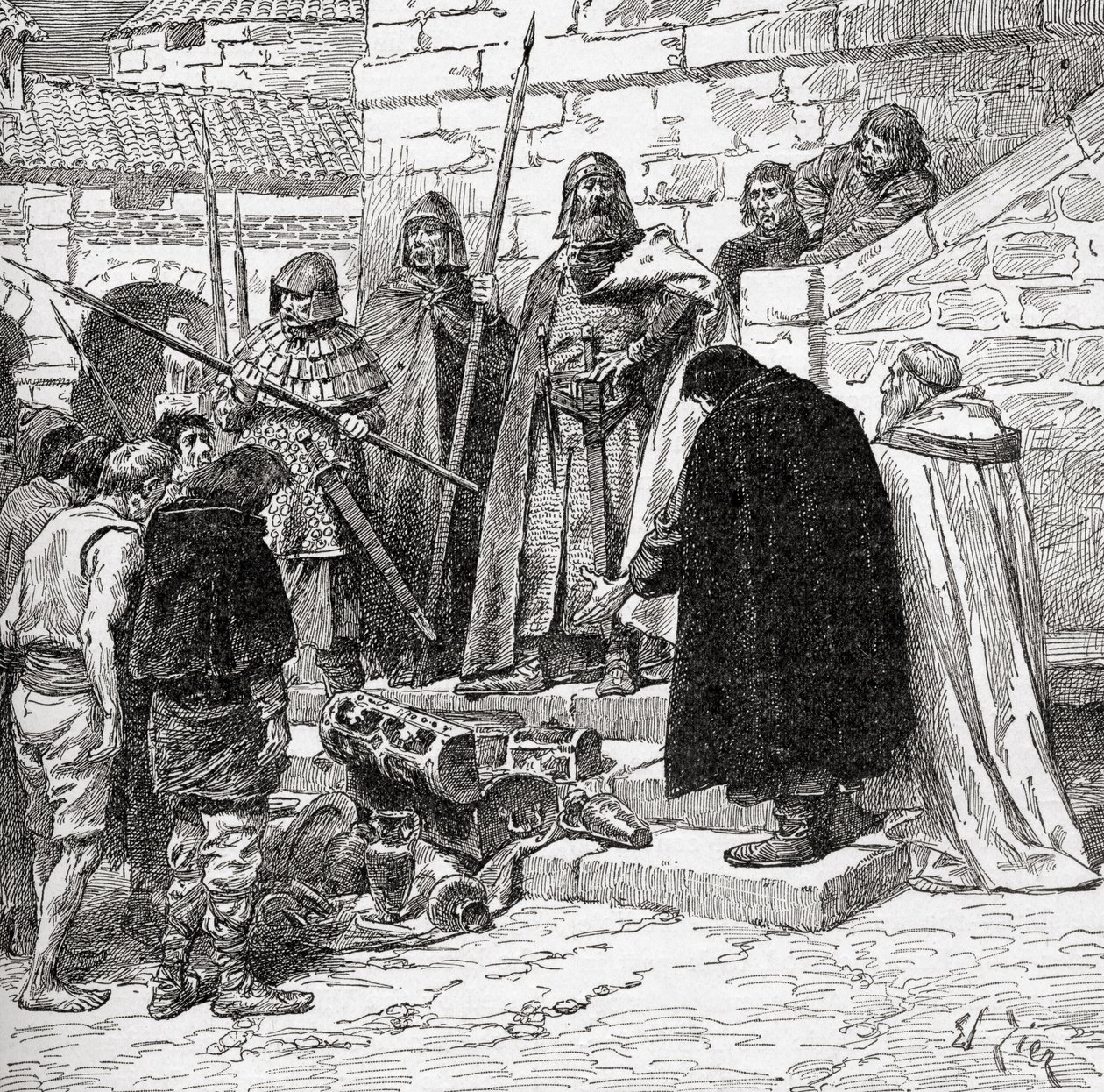 Collecting Dane Gelt, from the book The Church of England: A History for the People, published c.1910 by Francois Edouard Zier