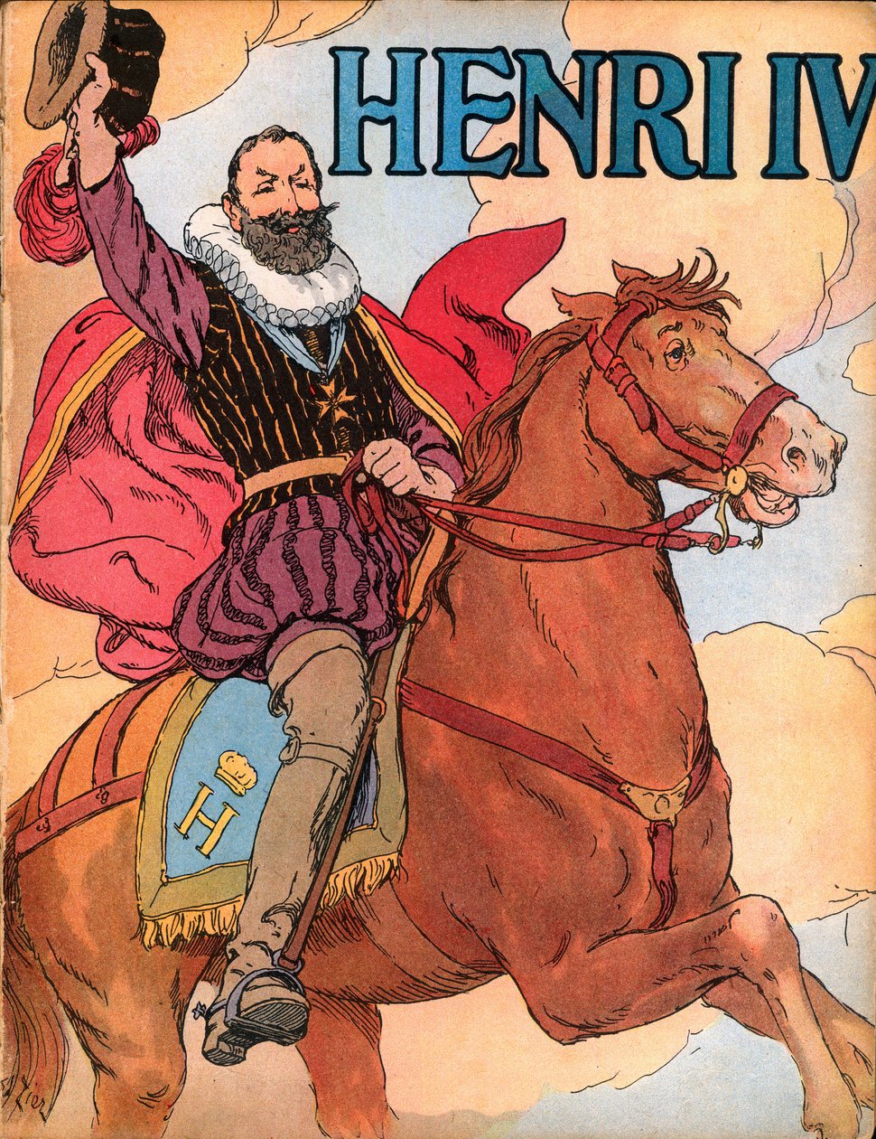 King Henry IV (King of France Henri IV) Illustration by Francois Edouard Zier in Our-glories-nationales 1920 by Francois Edouard Zier