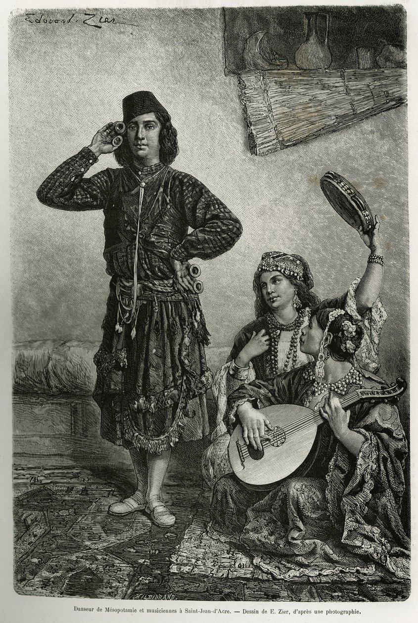 Mesopotamie dancer and musicians, in Saint Jean d