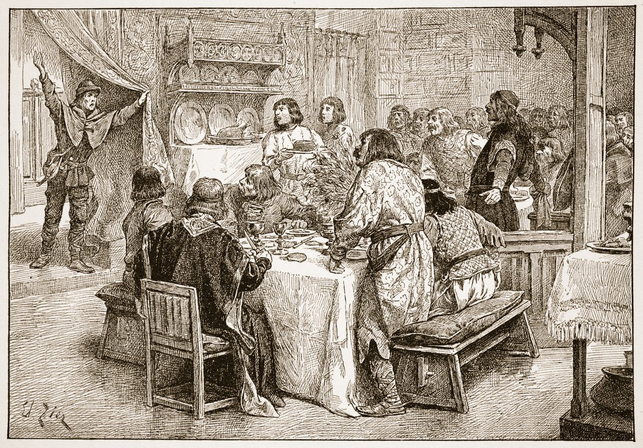 The Messenger Bringing to Harold the News of the Landing of William, Illustration from 