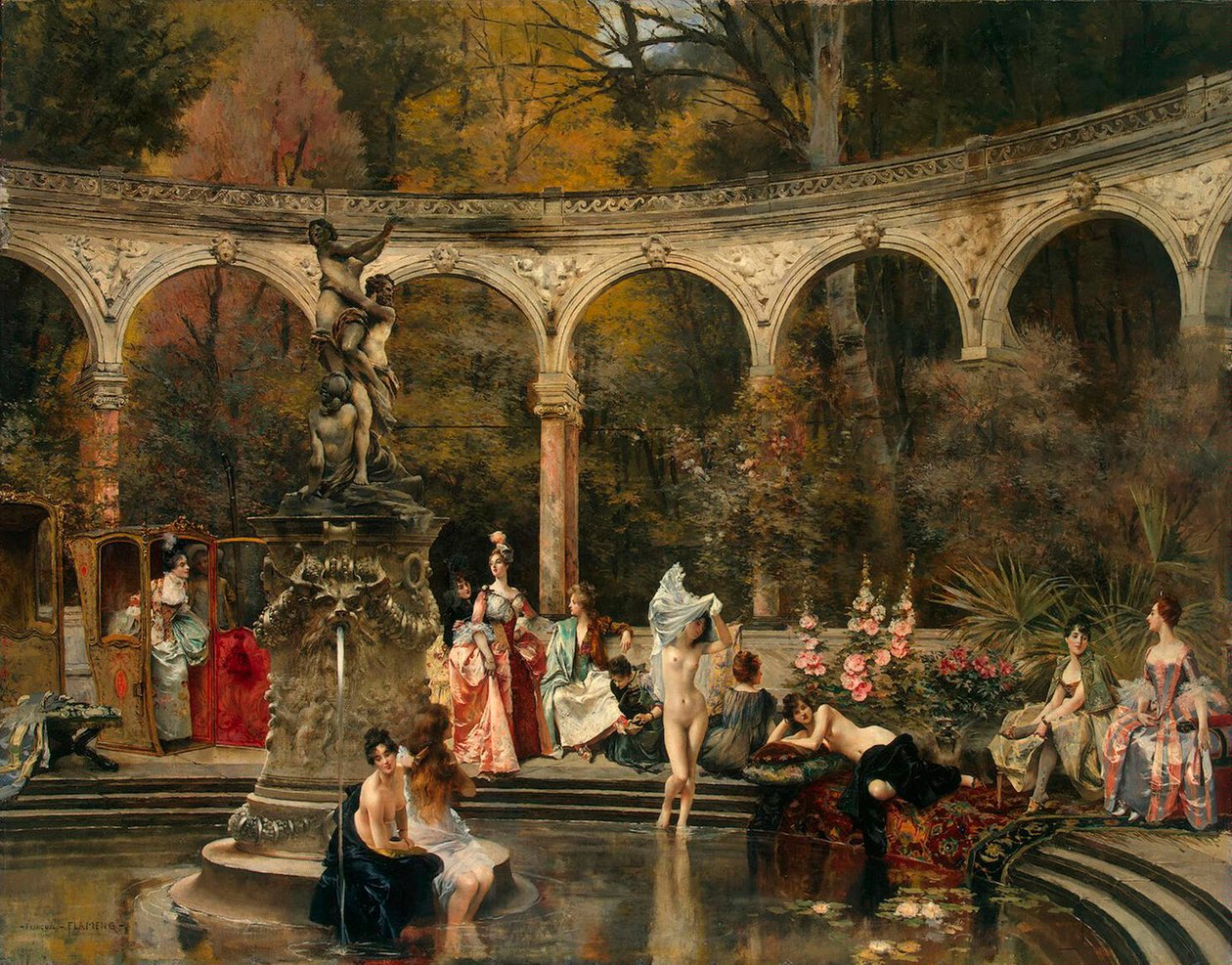 Bathing of Court Ladies in the 18th Century by Francois Flameng