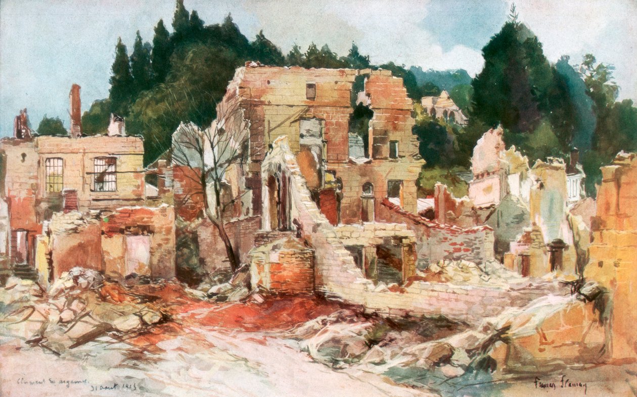 Clermont-en-Argonne, France, August 1915 by Francois Flameng