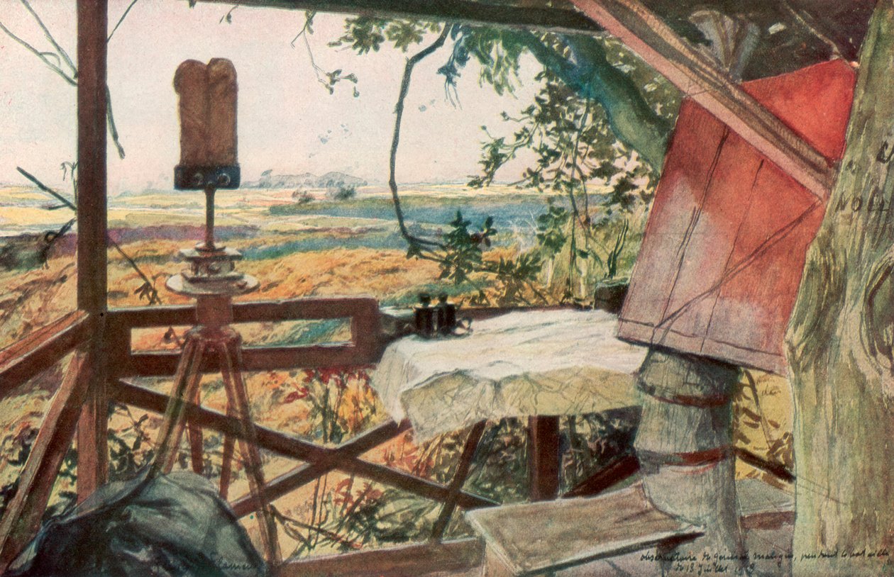 Observation post of General Mangin, 18th July 1918, Villers-Cotterets, Aisne, France by Francois Flameng