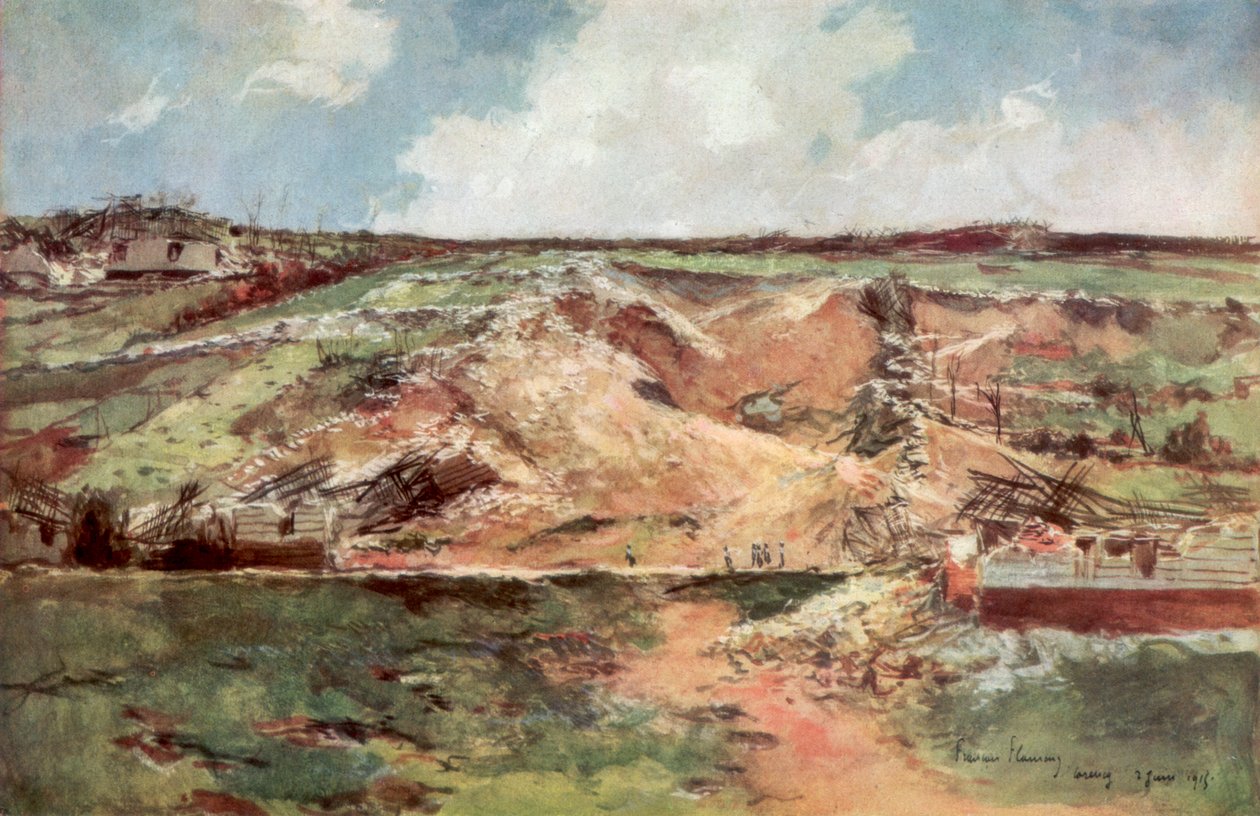 The Funnel of Carency, Artois, France, June 1915, 1926 by Francois Flameng