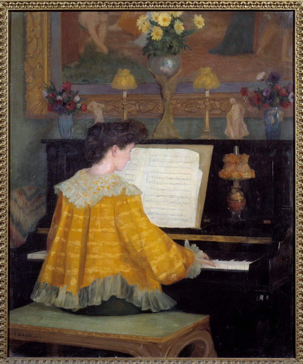 Young Girl at the Piano by Francois Gauzi