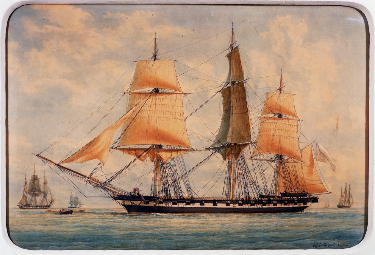 The corvette La Favorita, France by Francois Geoffroy Roux