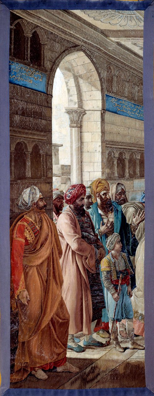 Campaign of Egypt (1798-1801): General Napoleon Bonaparte presents a sword to military chief Mohammed El Koraim, governor of Alexandria by Francois Henri Mulard