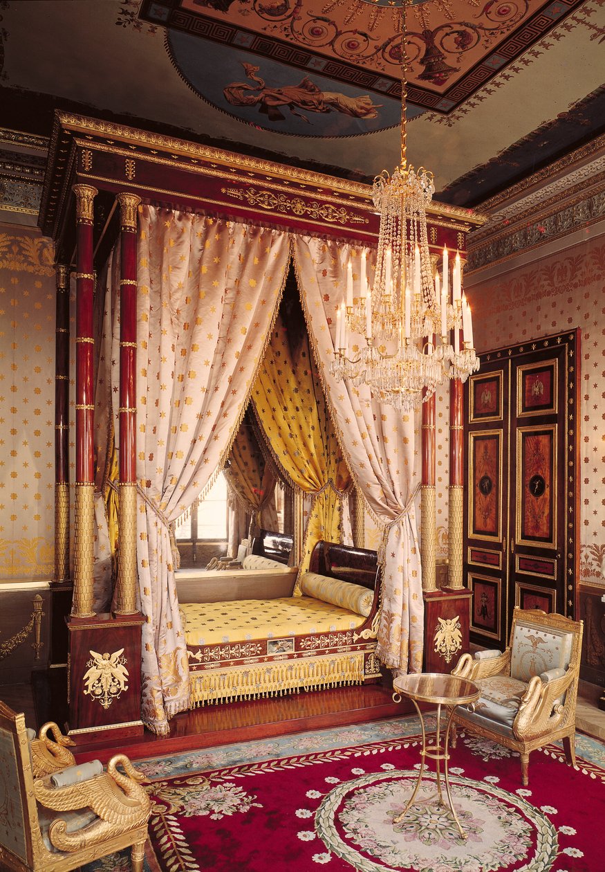 Bedroom of Queen Hortense de Beauharnais by Francois Honore Georges Jacob Desmalter