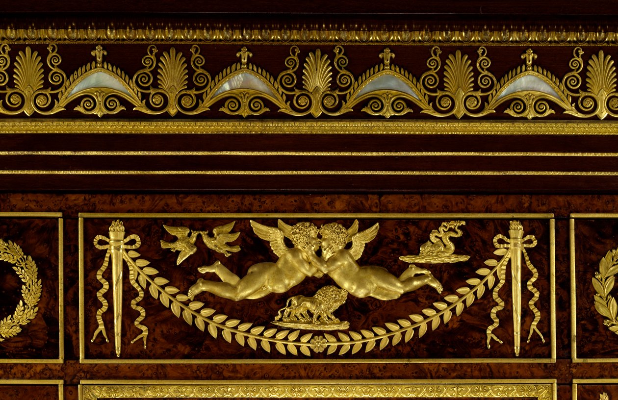 Furniture: details of the wardrobe greenhouse jewels of the Empress Josephine de Beauharnais by Francois Honore Georges Jacob Desmalter