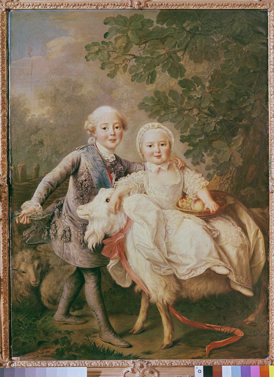 Charles of France Count of Artois and his Sister, Clothide, 1763-64 by Francois Hubert Drouais