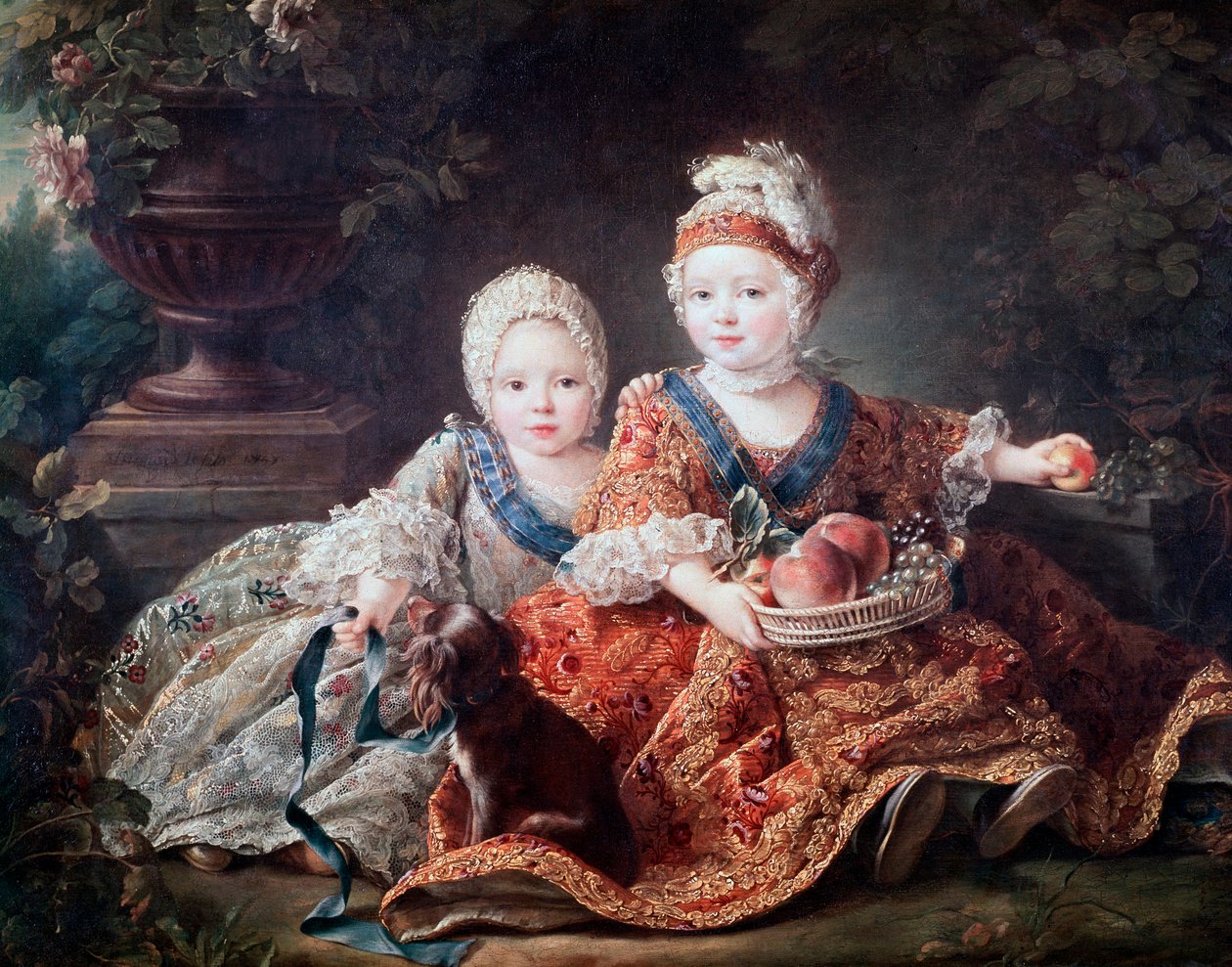 Duke of Berry and Count of Provence as children by Francois Hubert Drouais