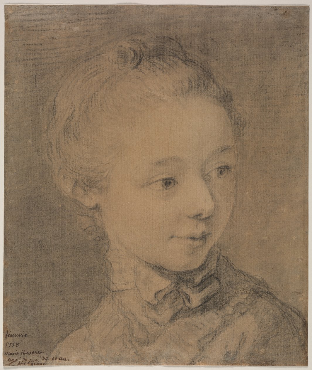 Head of a Young Girl Turning Toward the Right by Francois Hubert Drouais