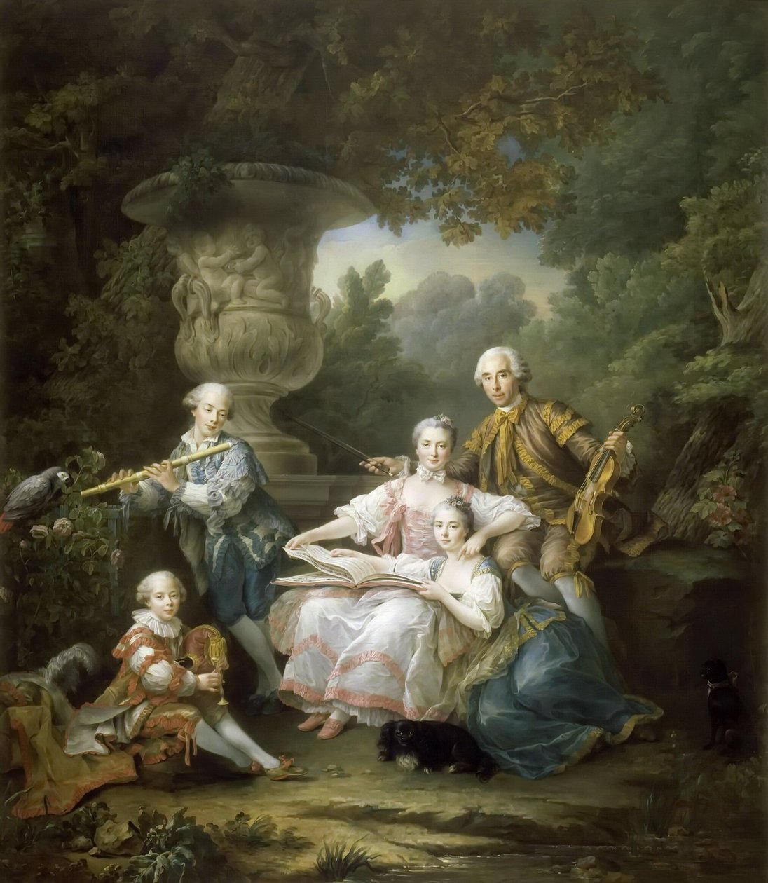 Louis II du Bouchet de Sourches with his Family by Francois Hubert Drouais