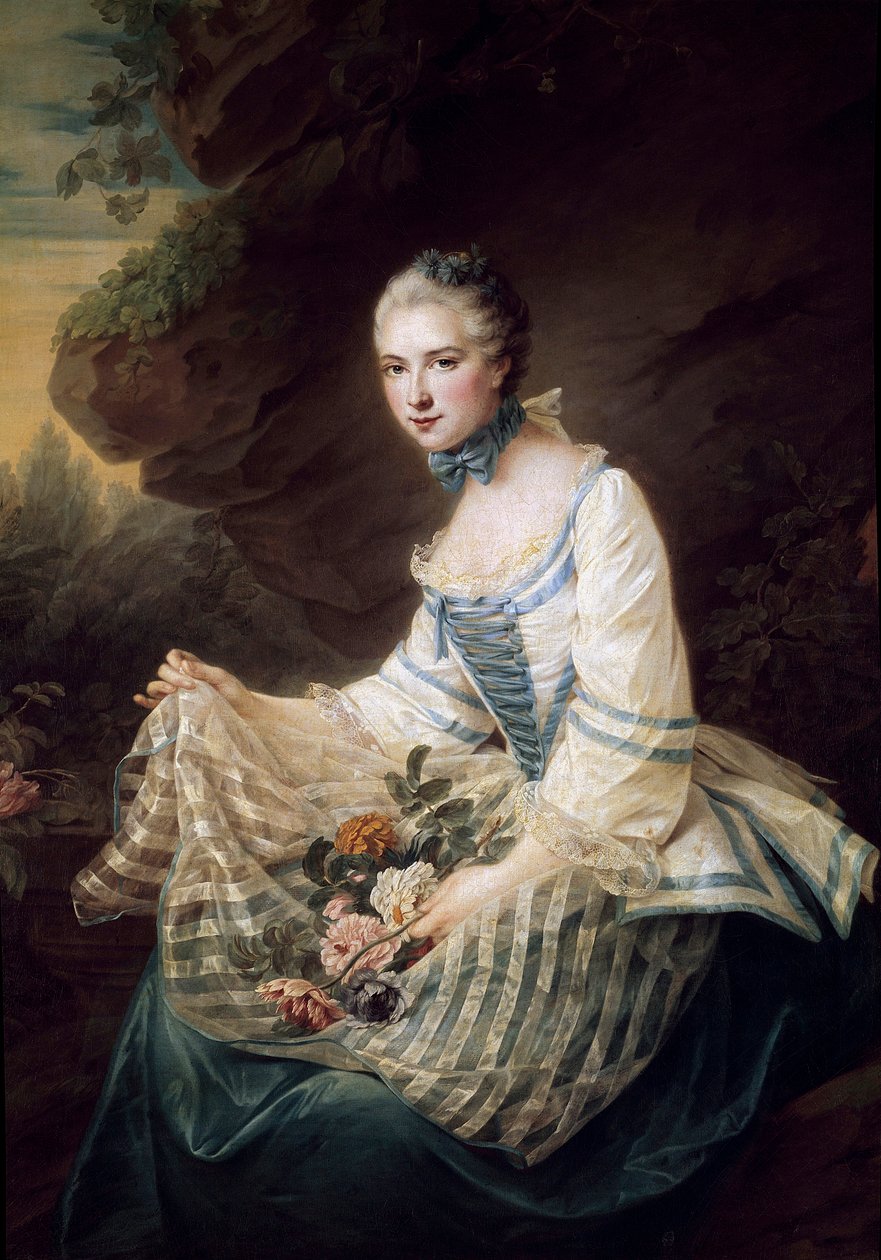 Portrait of Louise Elisabeth de Maille Karman, Marquise of Soran by Francois Hubert Drouais