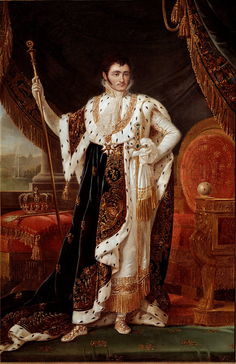 Portrait of Jerome Bonaparte, king of Westphalia, in front of the gardens of Wilhelmshohe by Francois Josephe Kinson