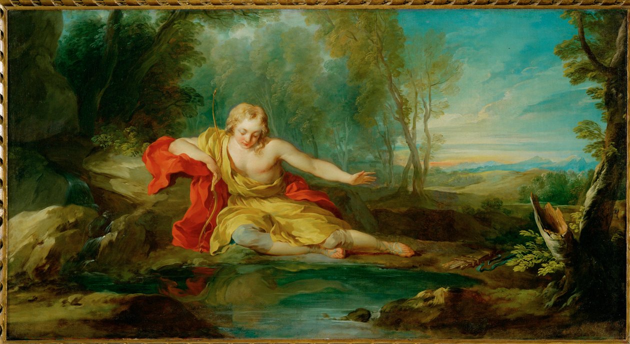 Narcissus Contemplating His Reflection by François Lemoyne
