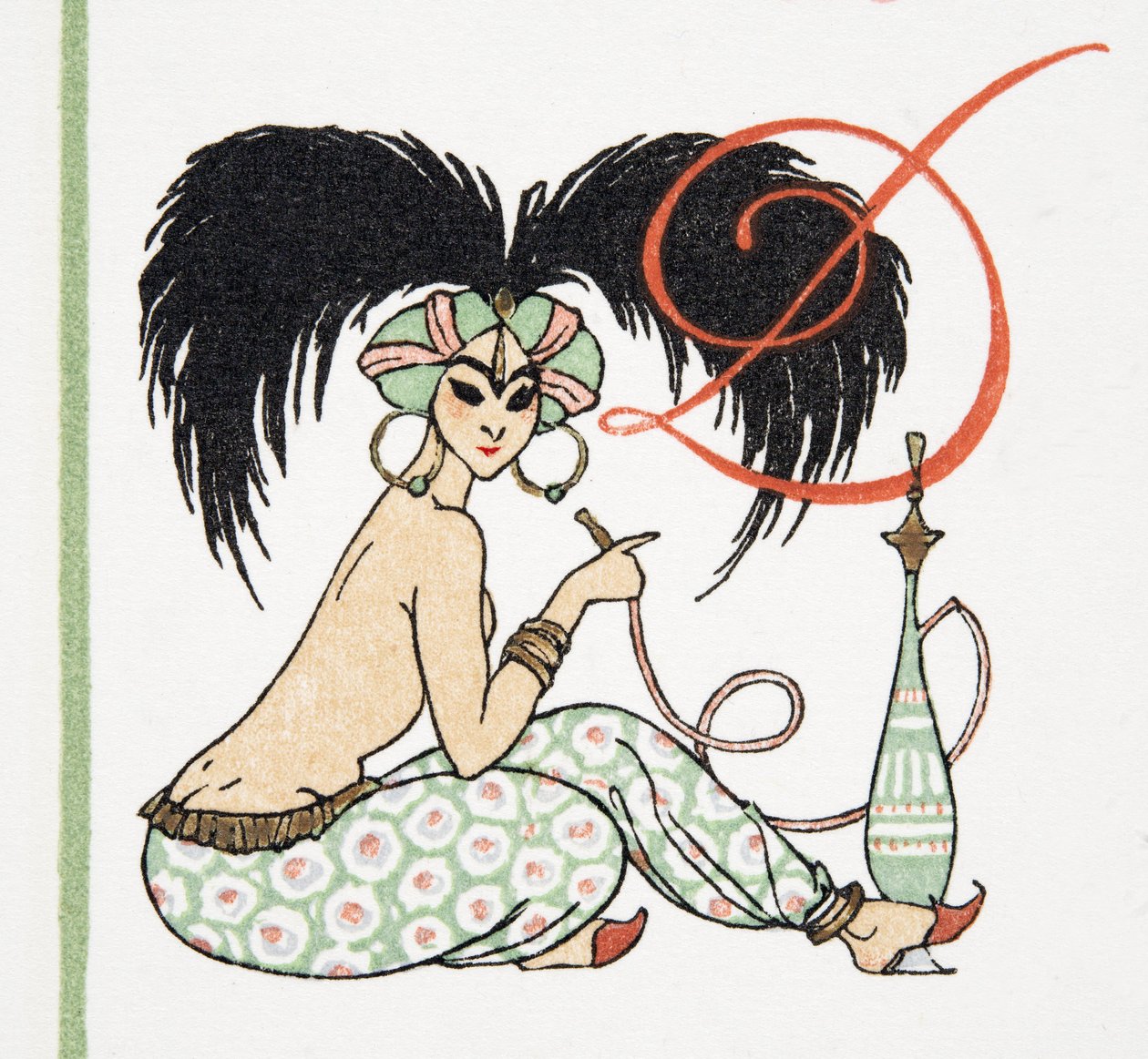 Arabian Girl with Hookah Pipe, from Personages de Comedie by Francois Louis Schmied