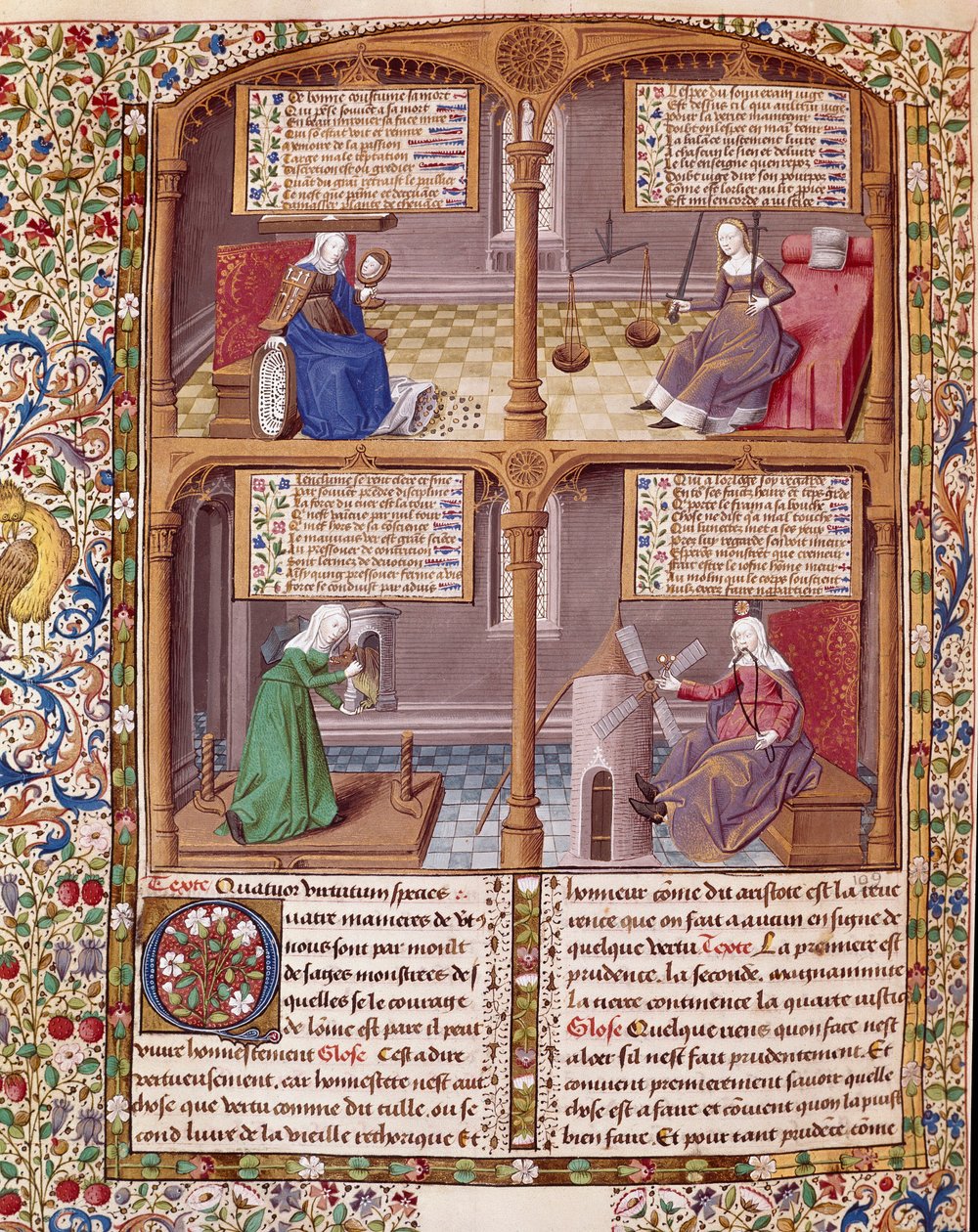 The Four Cardinal Virtues: Prudence, Strength, Continence and Justice by Maître François