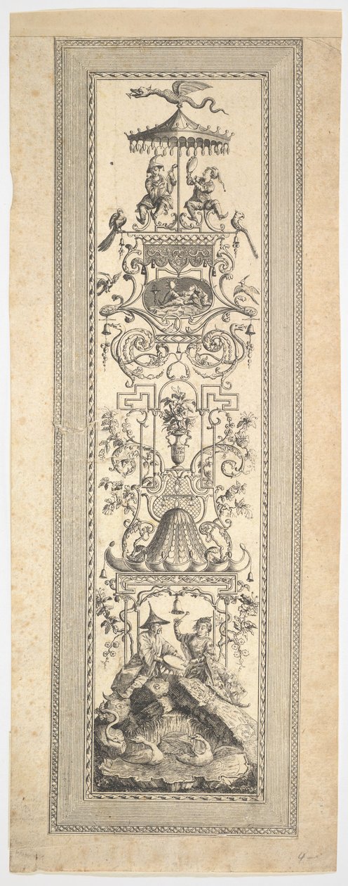 Kiosk Chinois, from Premier Cayer de Panneaux, Frises et Sujets Arabesques by Francois Marie Isidore Queverdo