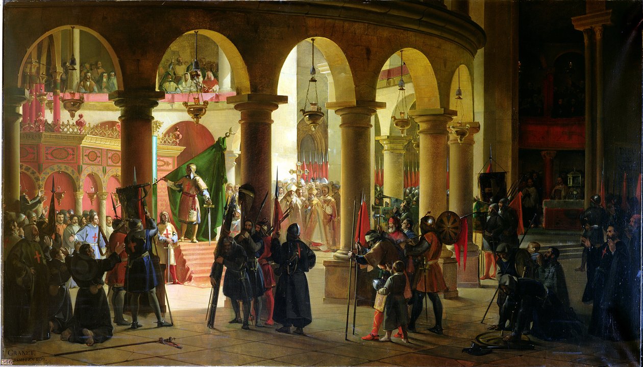 Godfrey of Bouillon Depositing the Trophies of Askalon in the Holy Sepulchre Church, August 1099 by Francois Marius Granet