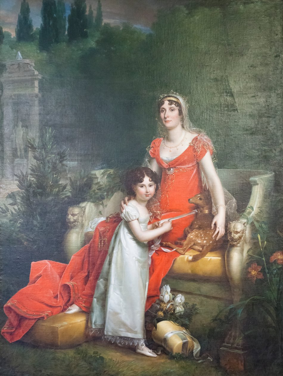 Elisa Bonaparte Baciocchi with Her Daughter Napoleona Elisa by Baron François Pascal Simon Gérard
