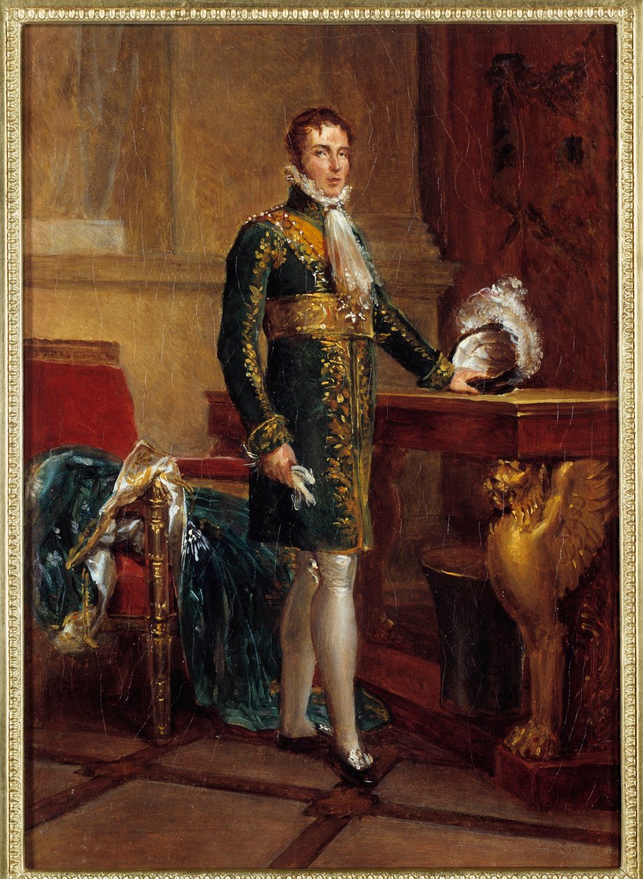 Full-length portrait of Eugene de Beauharnais called Prince Eugene vice king of Italy then Duke of Leuchtenberg (1781-1824), adoptive son of Napoleon I by Baron François Pascal Simon Gérard
