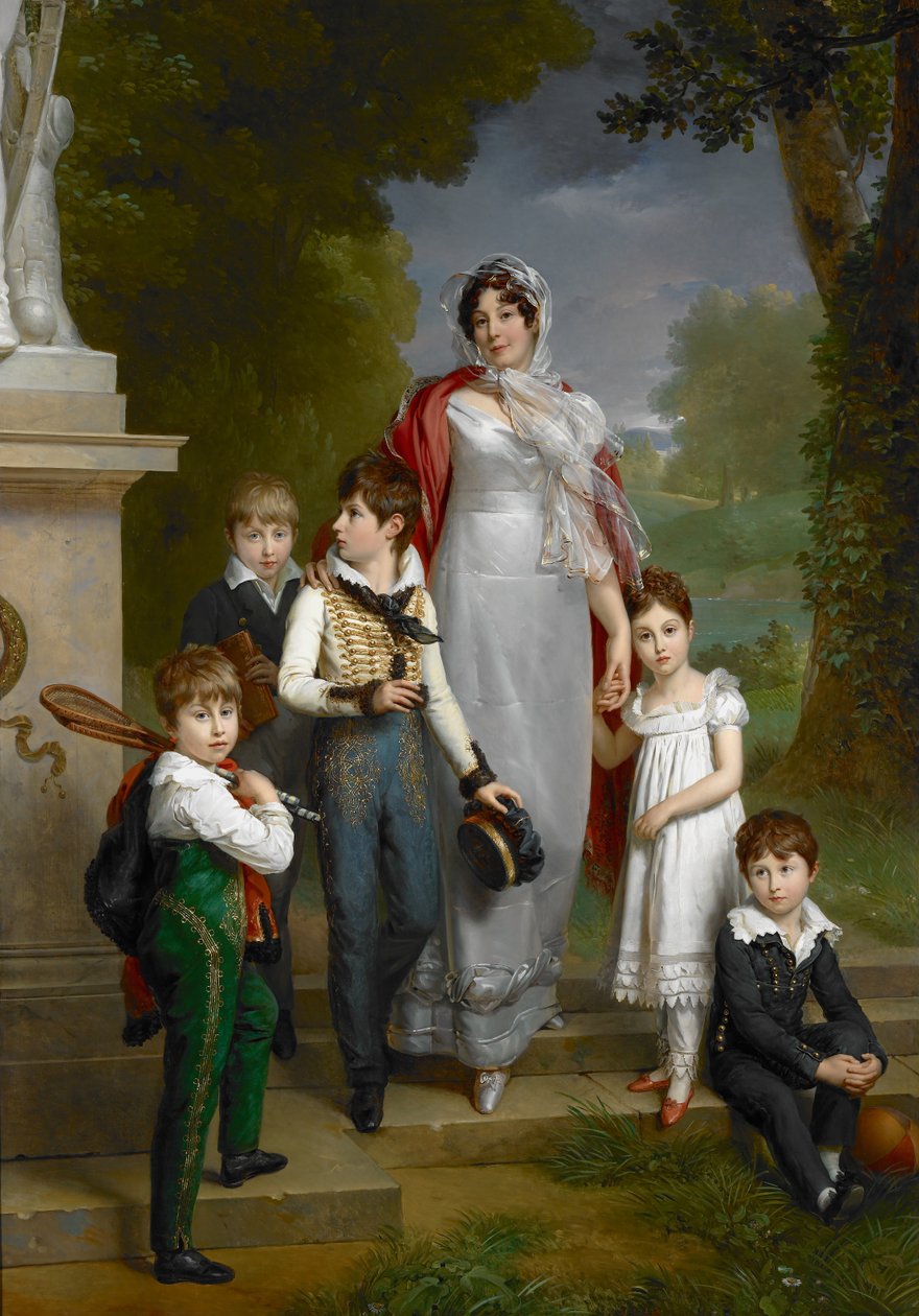 Portrait of Louise-Antoinette-Scholastique Guéhéneuc, Madame la Maréchale Lannes, Duchesse de Montebello, with her Children by Baron François Pascal Simon Gérard