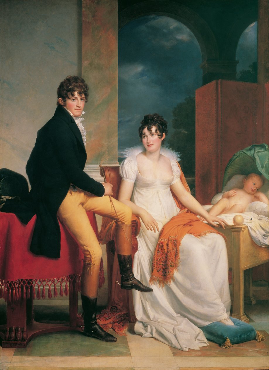 Moritz Christian Count of Fries with His Wife Maria Theresia Josepha, born Princess Hohenlohe-Waldenburg-Schillingsfürst, and Their Son Moritz by Francois Pascal Simon Gerard