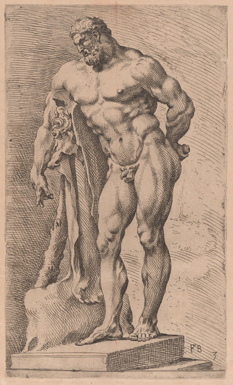 The Farnese Hercules, three-quarter view turned to left [plate 3] by Francois Perrier