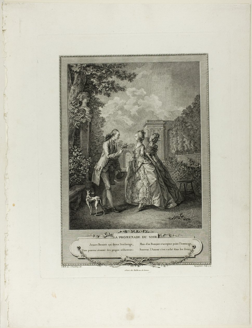 Evening Walk, from Monument of the Physical and Moral Costume of the Late Eighteenth Century by Francois Robert Ingouf