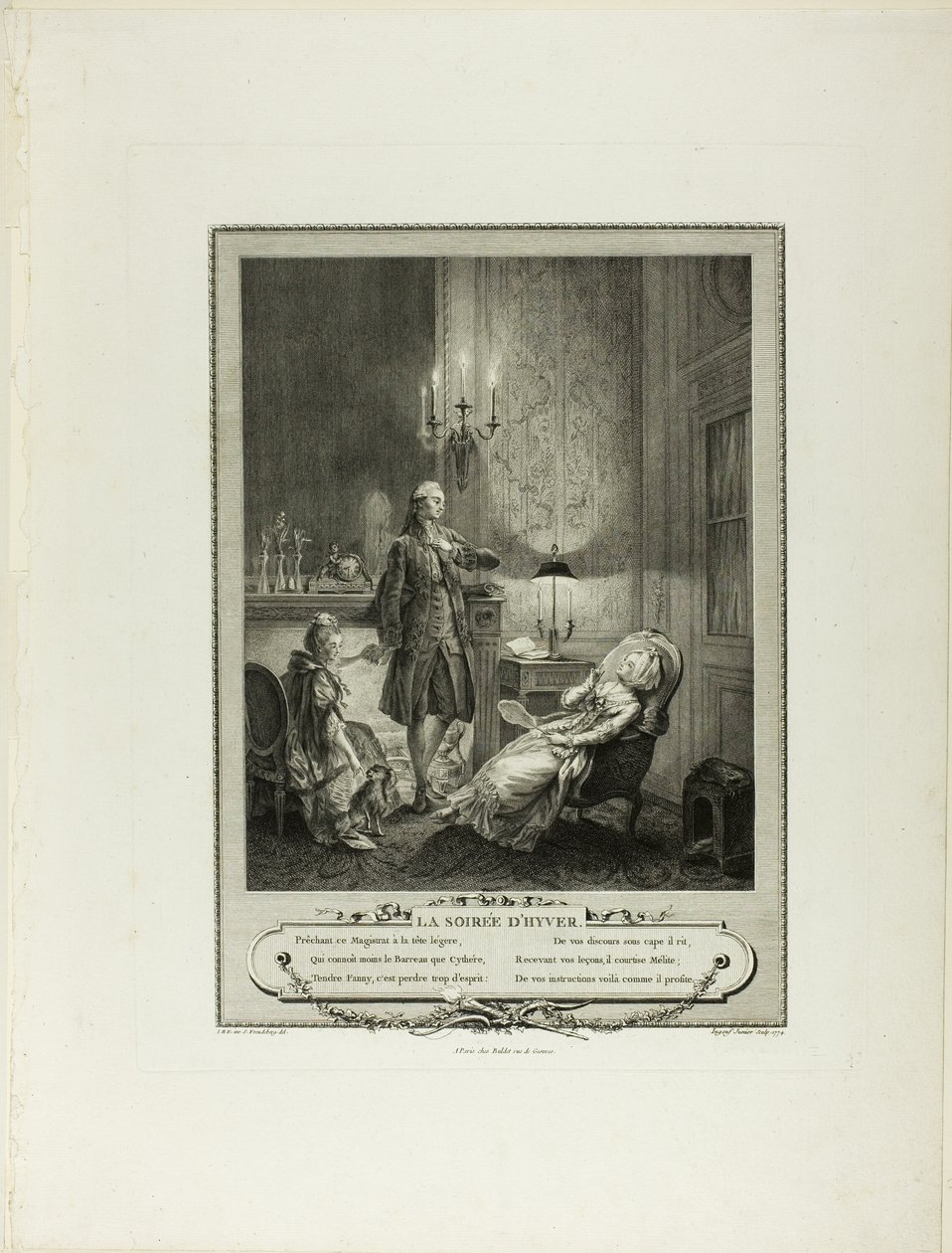 Winter Evening, from Monument of the Physical and Moral Costume of the Late Eighteenth Century by Francois Robert Ingouf