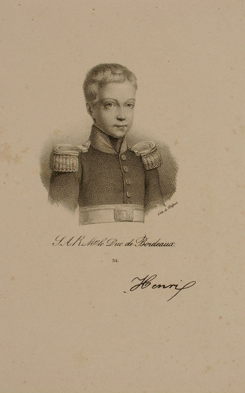 Henri Charles Ferdinand Marie Dieudonne de France, Duc de Bordeaux, Comte de Chambord by Francois Seraphin Delpech