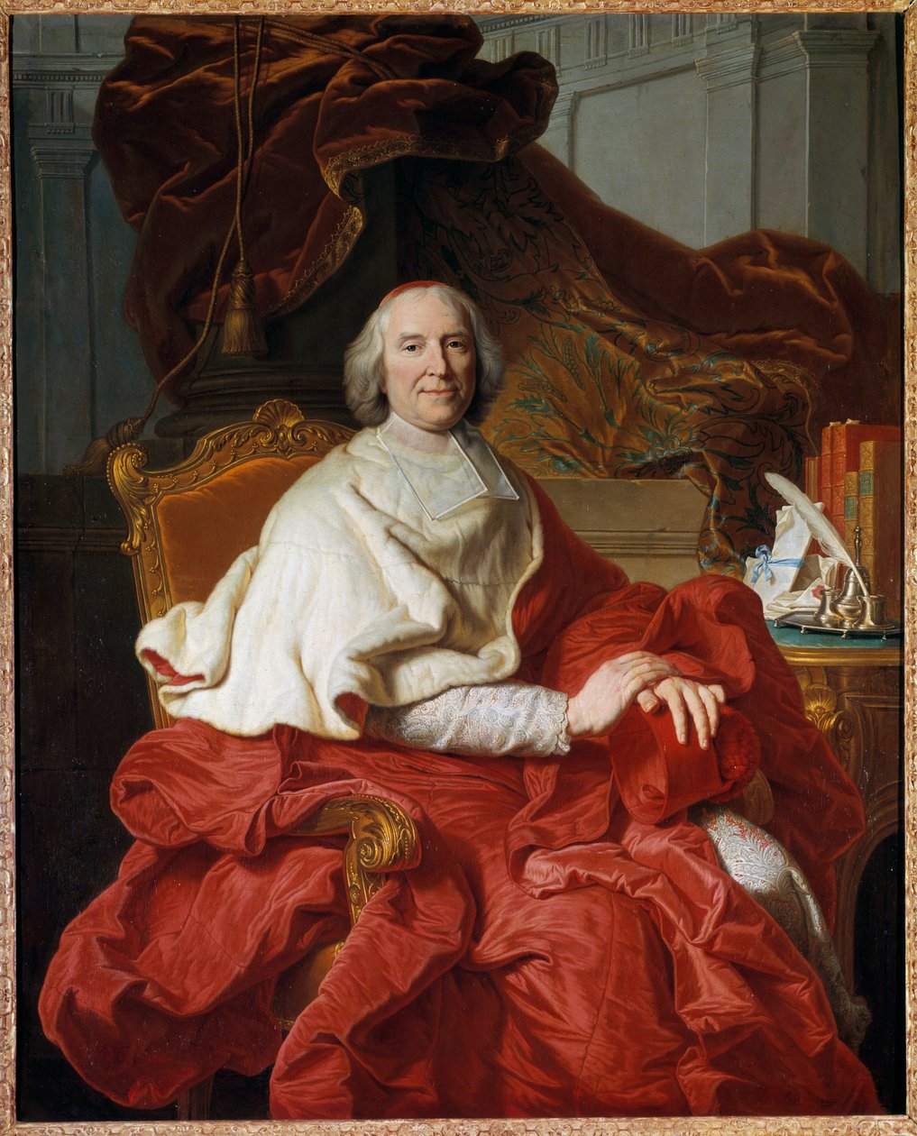Portrait of Andre Hercule (1653-1743), Cardinal of Fleury, Prelate and Politician by Francois Stiemart